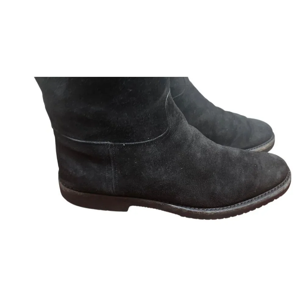 Gravati Black Suede Knee High Boots Vibram Gumlite Sole Classic Riding Style 9M